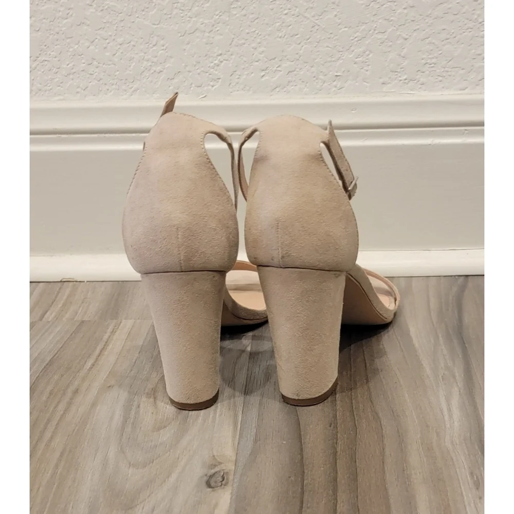 Madden Girl Nude Ankle Strap Block Heel Size 8.5